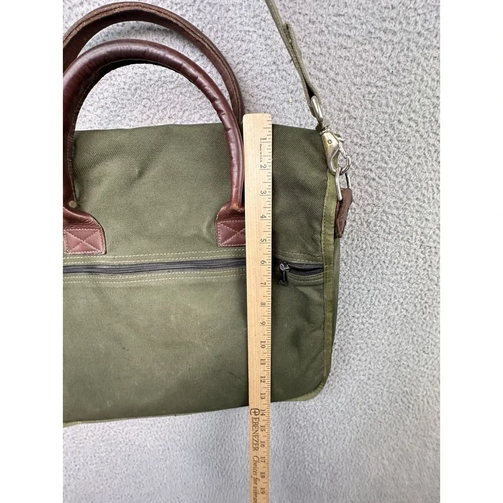 VTG Diamond Bluff Canvas Leather Briefcase Messenger Bag Battenkill Style USA